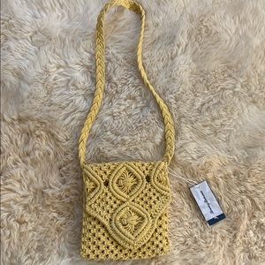 Tommy Bahama macrame yellow bag